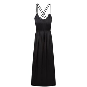 The Kooples Long Round Neck Silk Dress Sz 1/ US Small Whimsigoth Dark Romantic